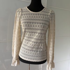 VILA Spitzenbluse Creme