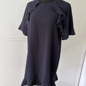 Zara Volant-Kleid Dunkelblau
