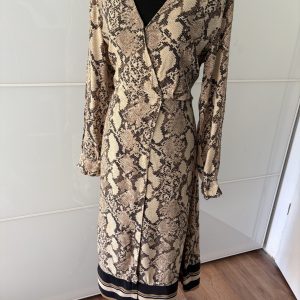 H&M Kleid Schlangenprint Beige