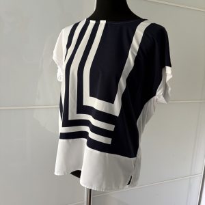 Esprit Blusenshirt Marine-Weiss Grafikprint