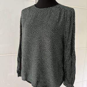 H&M Bluse Dunkelgrün Gepunktet