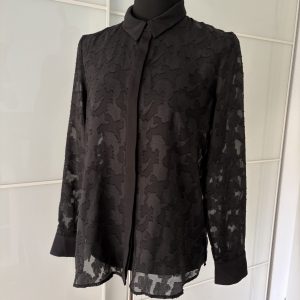 H&M Bluse Schwarz Devore-Optik