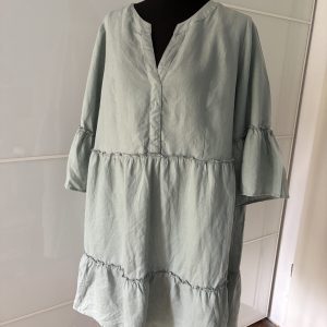 C&A Leinenkleid Salbeigruen