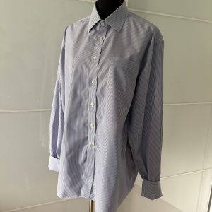Charles Tyrwhitt Businesshemd Navy Nadelstreifen Umschlagmanschette