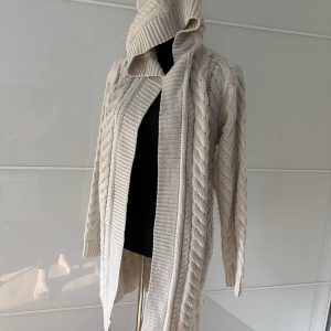 Gina Benotti Strickjacke Creme mit Zopfmuster