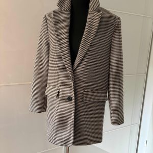 Zara Blazer Hahnentritt Schwarz-Weiss
