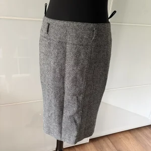Hirsch Tweed-Bleistiftrock grau/schwarz Fischgrat