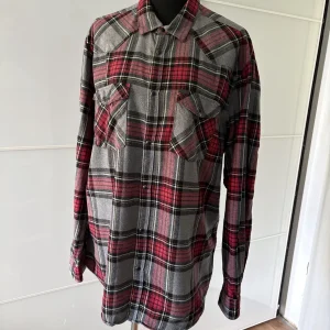 Only & Sons Flanellhemd Karo Grau Rot