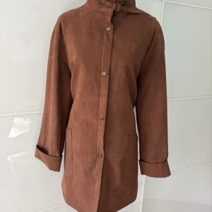 Jacke in Wildlederoptik Braun Gr. 46