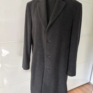 Herren Wollmantel mit Kaschmiranteil Anthrazit Gr. 50