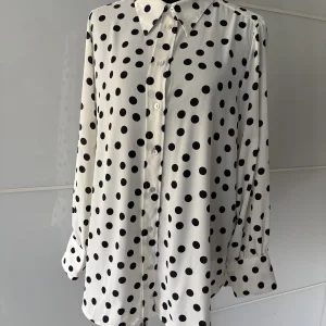 M&S Collection Bluse mit Punkten Creme/Schwarz