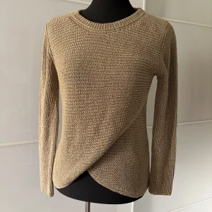 Massimo Dutti Strickpullover Beige mit Wickeloptik